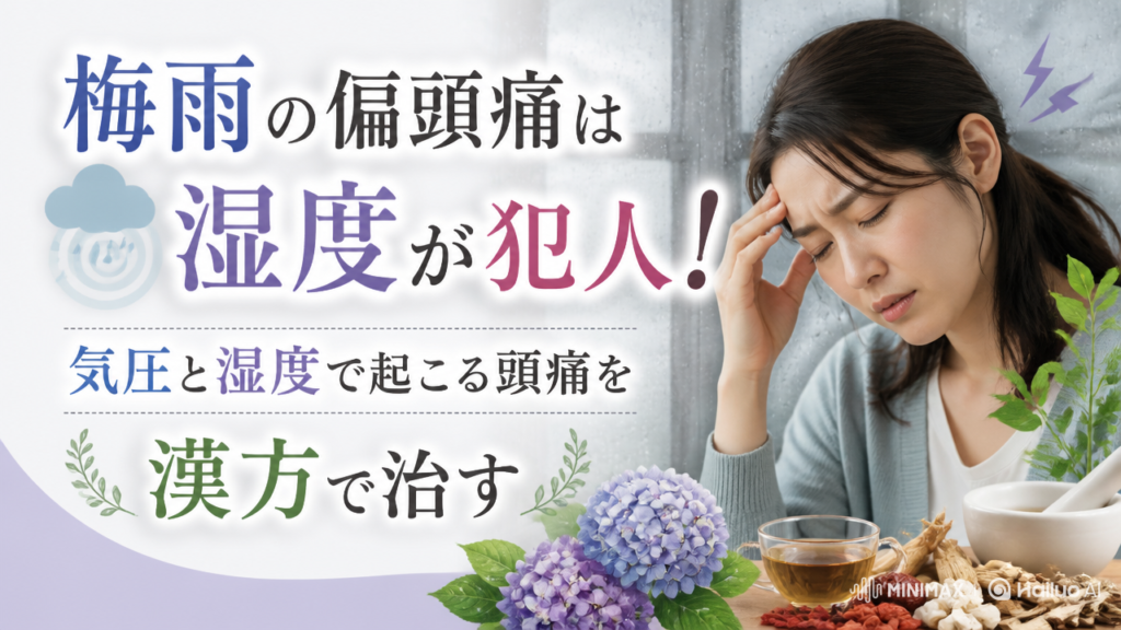 梅雨の偏頭痛は湿度が犯人！気圧と湿度で起こる頭痛を漢方で治す