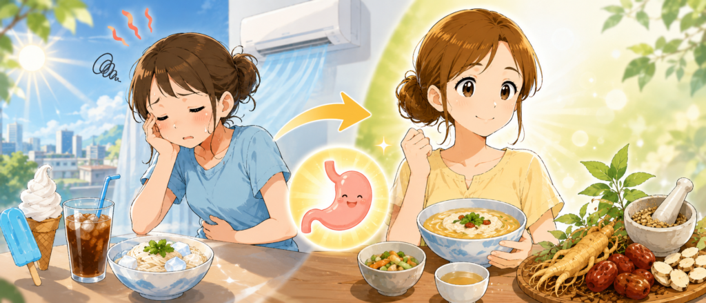 夏の胃腸疲れ・食欲不振は漢方でリセット！猛暑で弱った消化機能を立て直す方法