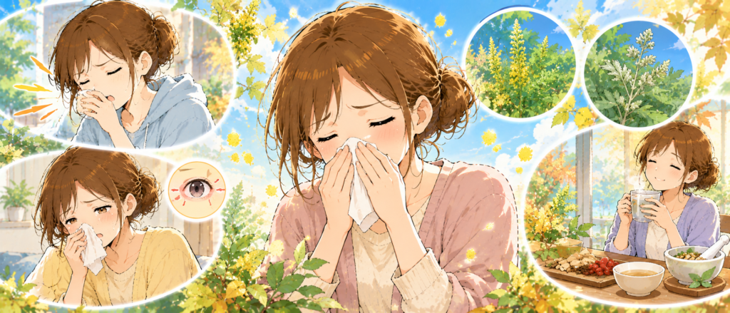 秋の花粉症（ブタクサ・ヨモギ）― くしゃみ・鼻づまりを漢方でケア